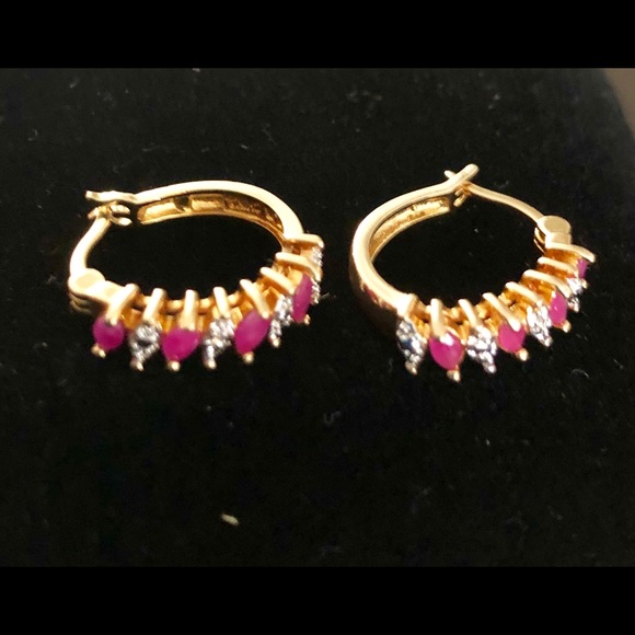 Jewelry - Genuine Ruby & Diamond Ross Simons earrings